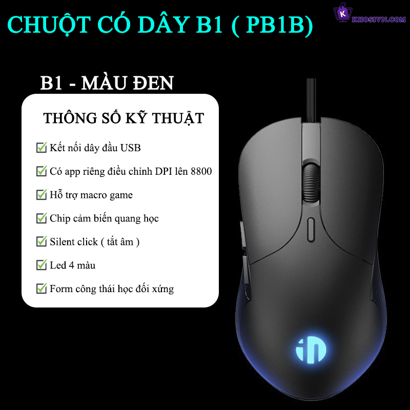 Chuột Gaming Inphic Có Dây LED RGB DPI Up 7200 Siêu Nhạy - Inphic B1