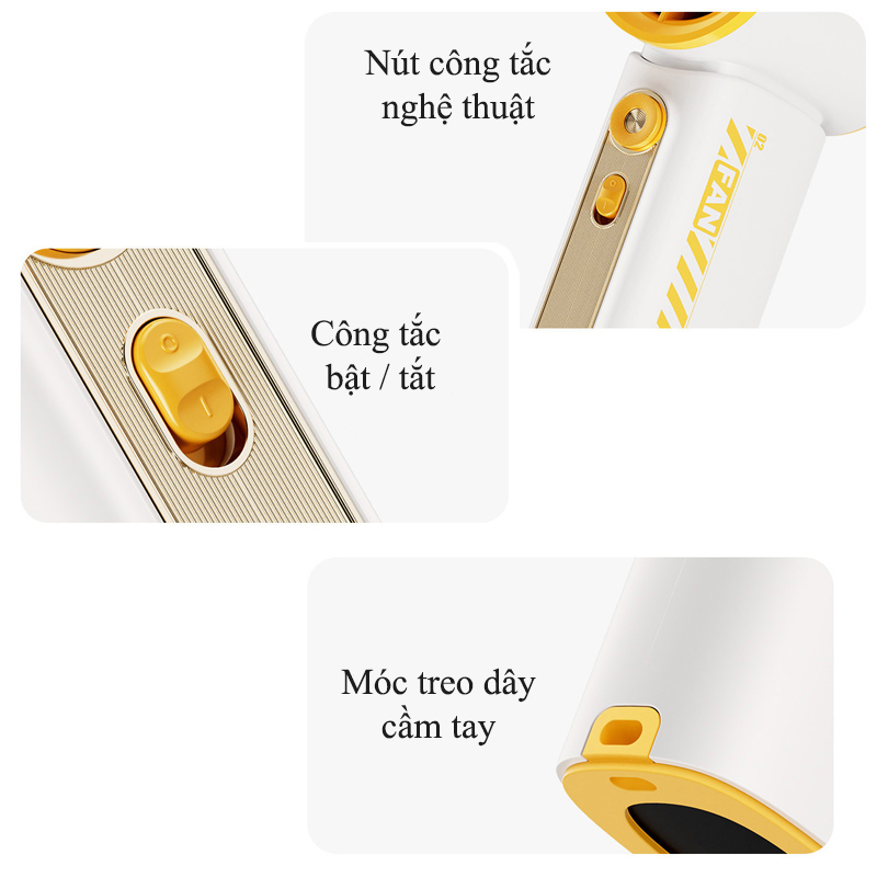 Quạt Turbo Cầm Tay Mini Gió Mạnh 10m/s Quay 19000 vòng/phút 100 Cấp Độ Gió - N108