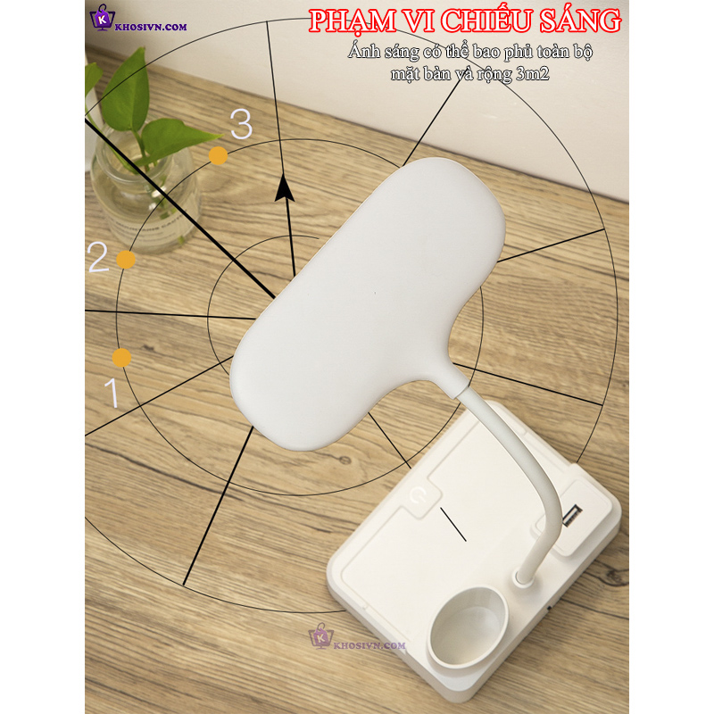 Đèn Học Chống Cận Sạc Tích Điện 3 Màu Ánh Sáng SL-924