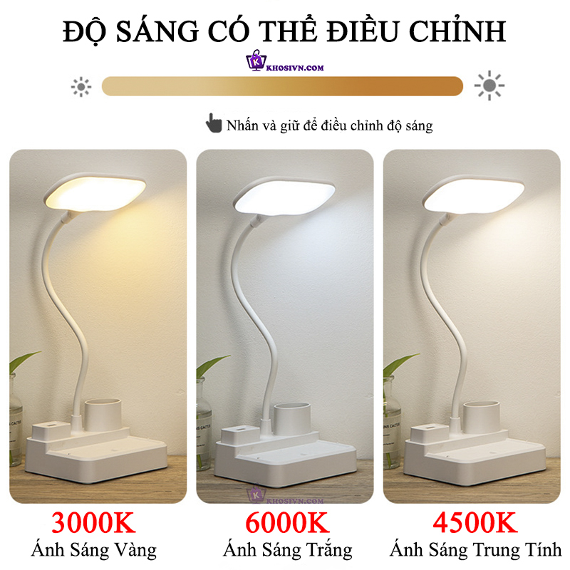 Đèn Học Chống Cận Sạc Tích Điện 3 Màu Ánh Sáng SL-924