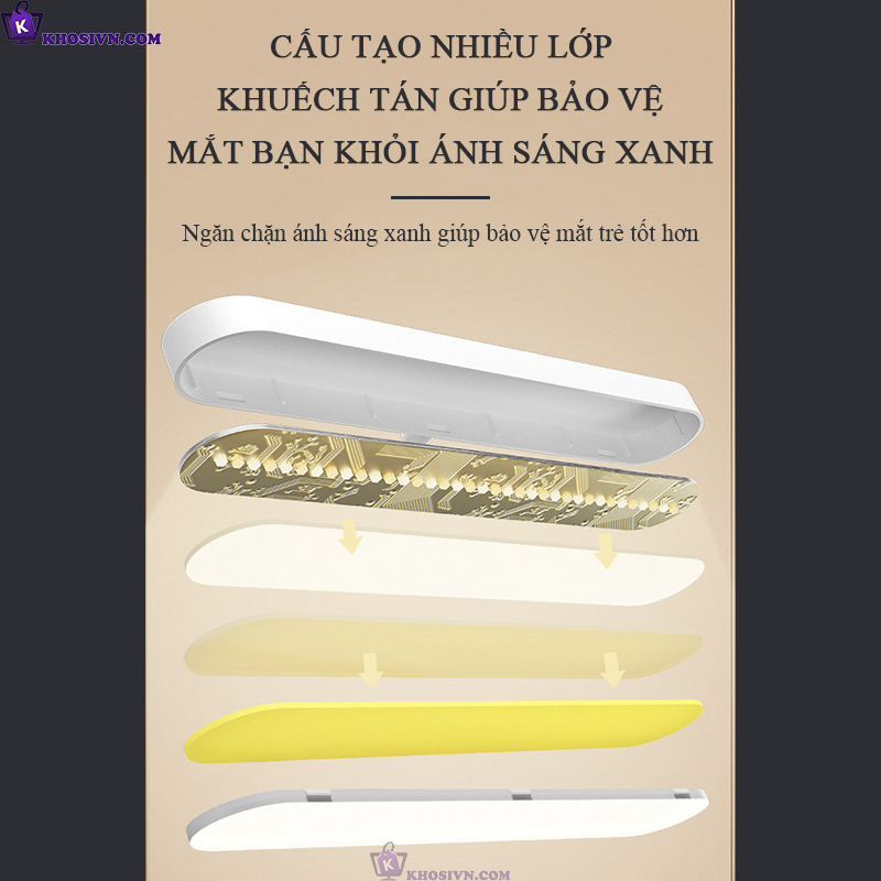 Đèn Bàn Tích Điện Kẹp Bàn Học Chống Cận 3 Màu Ánh Sáng Tích Hợp Đồng Hồ SL-975