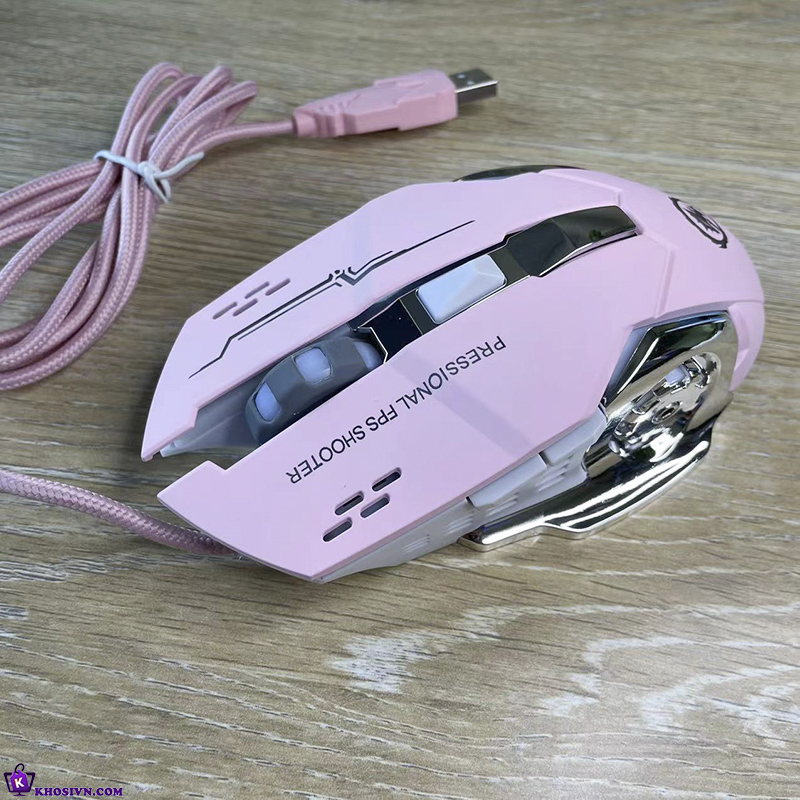 Chuột Gaming Có Dây LED RGB Chuyên Game Văn Phòng Click Im Lặng 3600dpi - Chuột T2