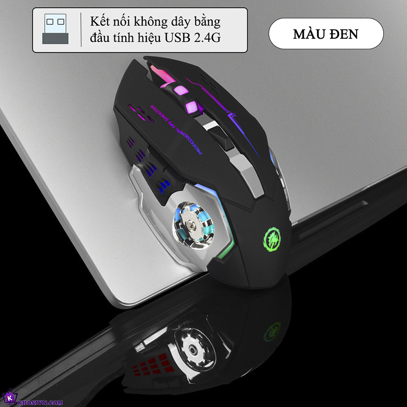 Chuột Gaming Không Dây Bluetooth 2.4G Có LED DPI 3600 - Chuột T2
