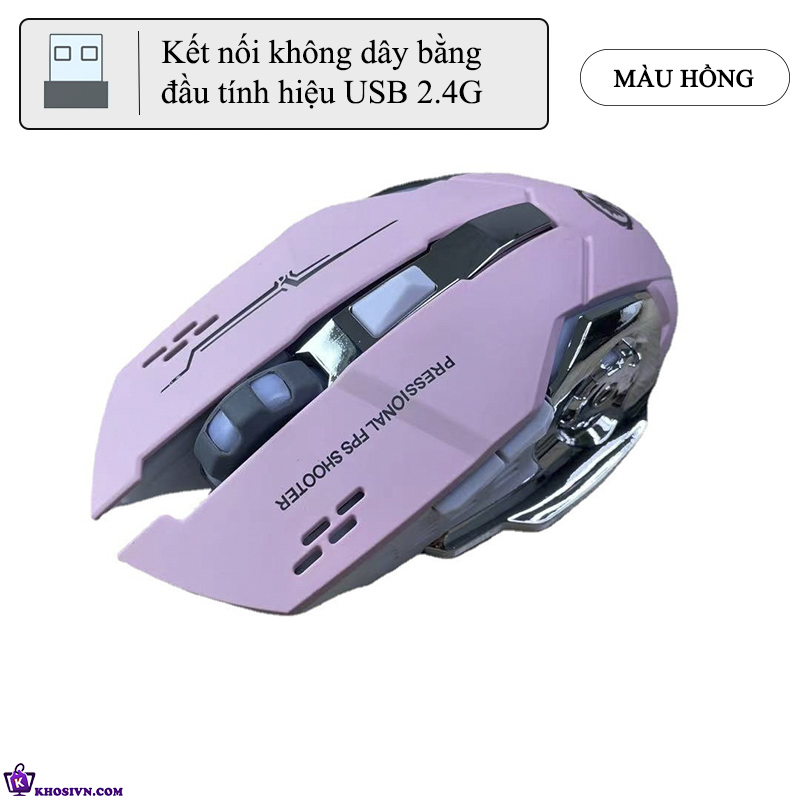 Chuột Gaming Không Dây Bluetooth 2.4G Có LED DPI 3600 - Chuột T2