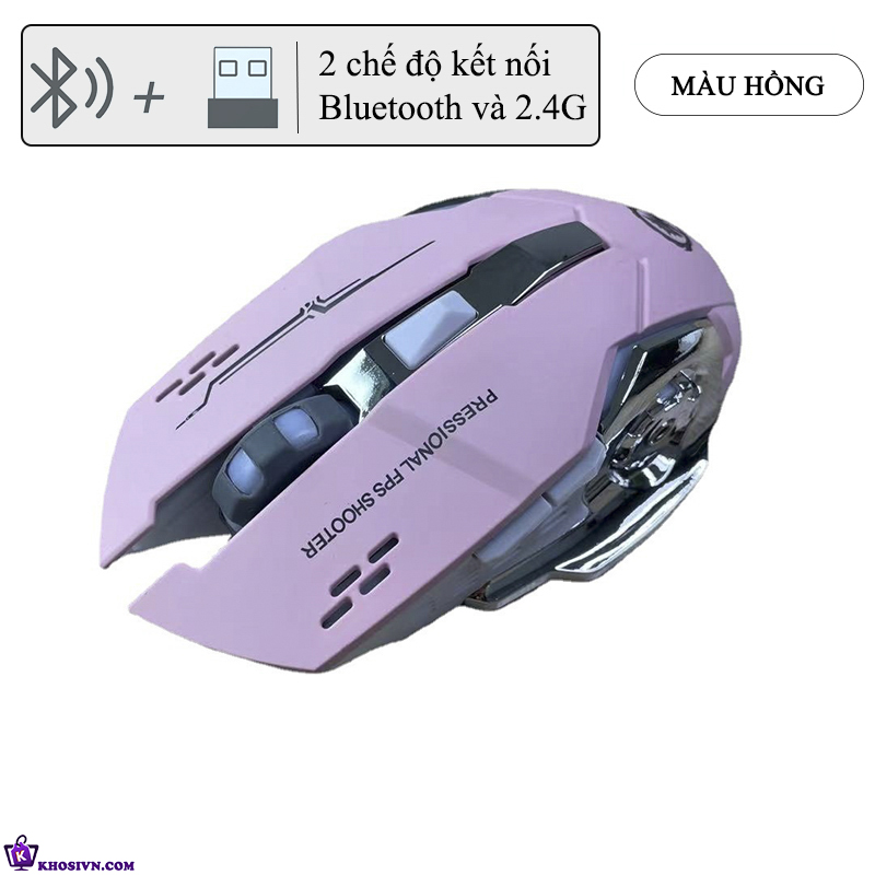 Chuột Gaming Không Dây Bluetooth 2.4G Có LED DPI 3600 - Chuột T2