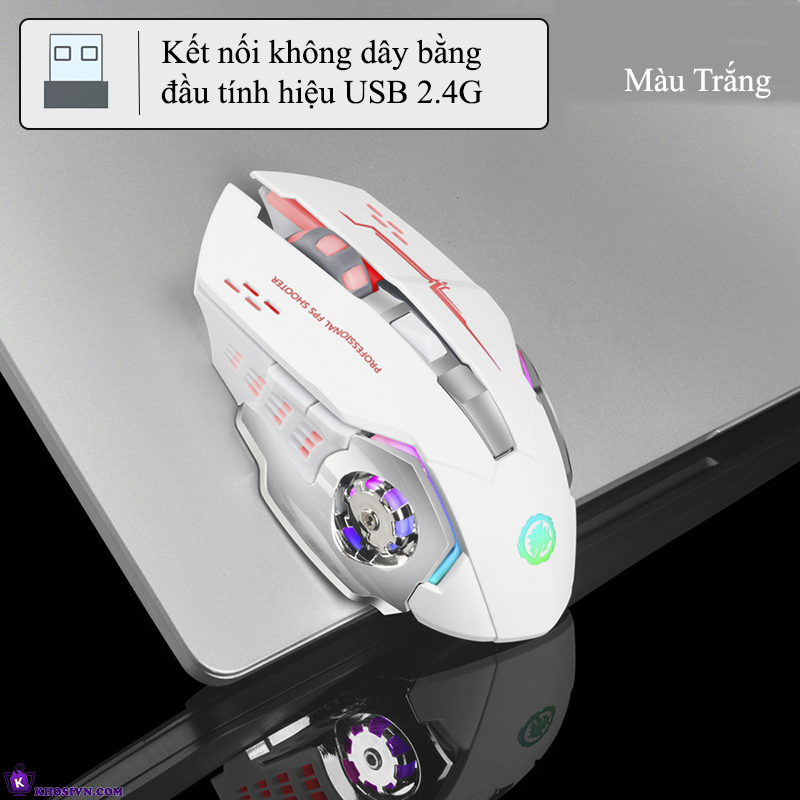 Chuột Gaming Không Dây Bluetooth 2.4G Có LED DPI 3600 - Chuột T2