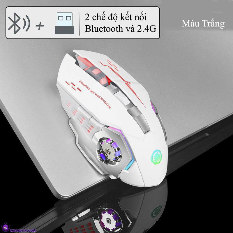 Chuột Gaming Không Dây Bluetooth 2.4G Có LED DPI 3600 - Chuột T2