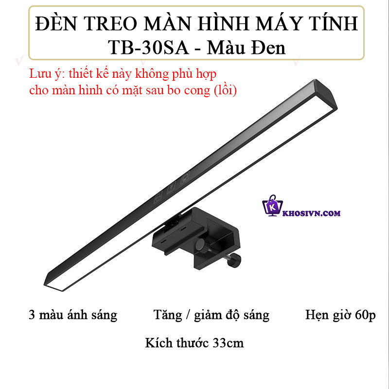 Đèn Treo Màn Hình Máy Tính PC Laptop Gắn Màn Hình Chống Mỏi Mắt 3 Màu Ánh Sáng - TB-30SA