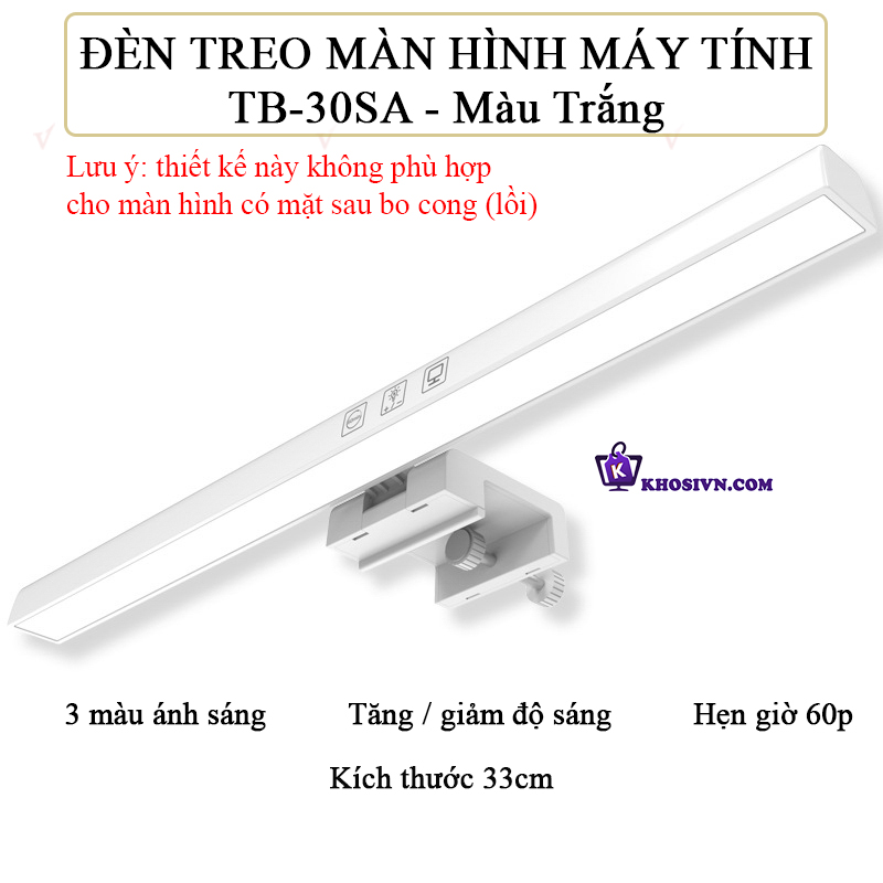 Đèn Treo Màn Hình Máy Tính PC Laptop Gắn Màn Hình Chống Mỏi Mắt 3 Màu Ánh Sáng - TB-30SA