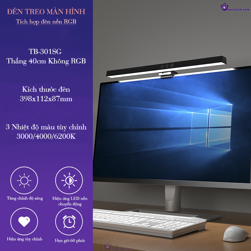 Đèn Treo Màn Hình Máy Vi Tính Size 40cm Có Đèn LED RBG Tăng Giảm Độ Sáng - TB-30SGS