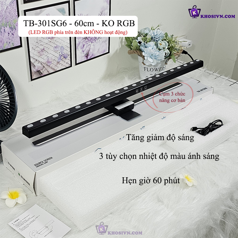 Đèn Treo Màn Hình Máy Vi Tính Chống Mỏi Mắt Size 60cm Có Đèn Nền RGB Điều Chỉnh Độ Sáng - TB-301SGS6