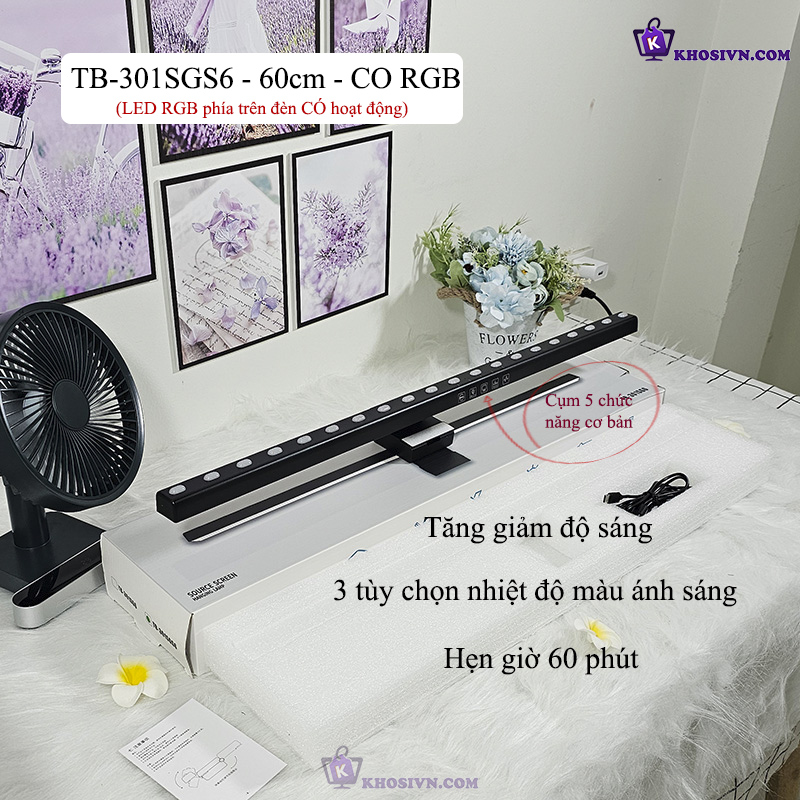 Đèn Treo Màn Hình Máy Vi Tính Chống Mỏi Mắt Size 60cm Có Đèn Nền RGB Điều Chỉnh Độ Sáng - TB-301SGS6