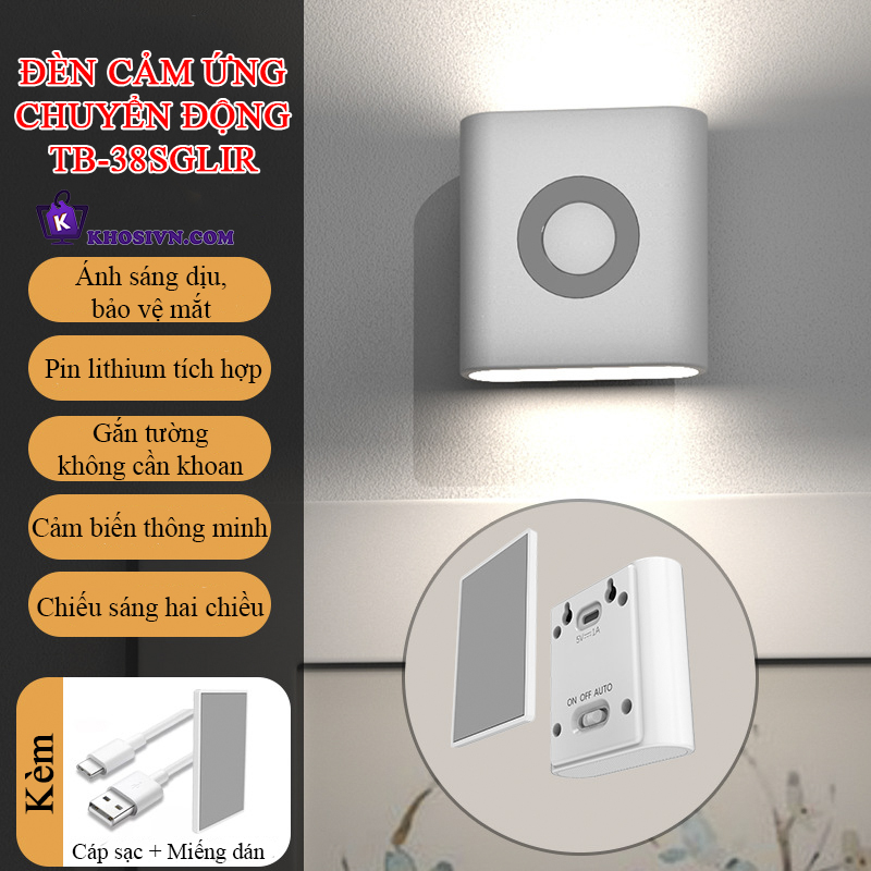 Đèn Ngủ Cảm Biến Chuyển Động, Đèn Trang Trí Gắn Cầu Thang Phòng Ngủ TB-38SGLIR