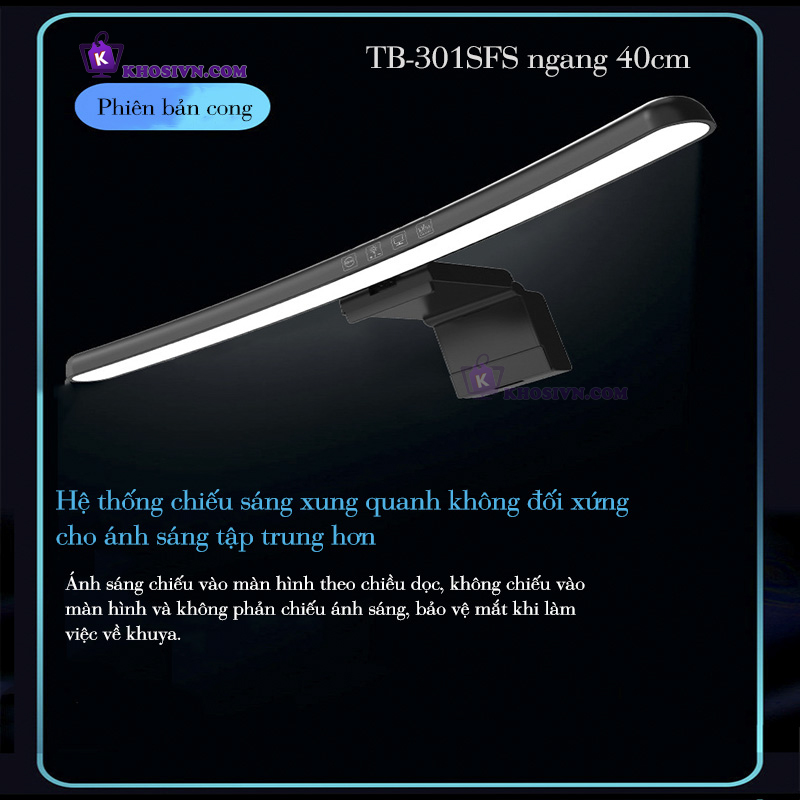 Đèn Treo Màn Hình Vi Tính Cong Kẹp Màn Hình PC Có Đèn LED RGB Điểu Chỉnh Độ Sáng Cong 40cm - TB-301SFS