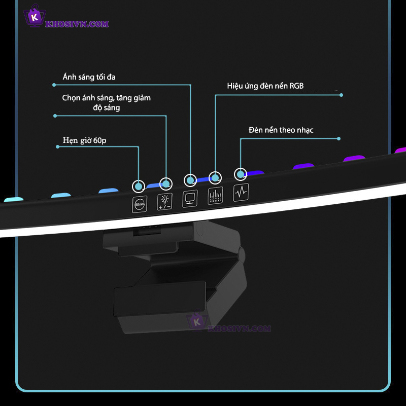 Đèn Treo Màn Hình Vi Tính Gaming Đường Cong LED RGB Nhảy Theo Nhạc Dài 60cm - TB-301SFS6