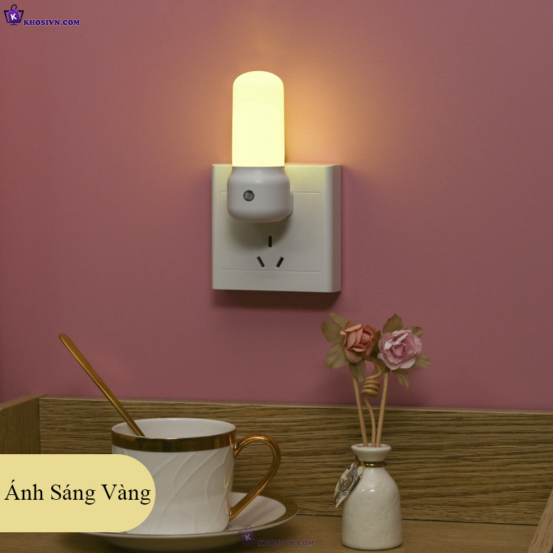 Đèn Ngủ LED Mini Bảo Vệ Mặt Gắn Tường Hình Trụ Tiết Kiệm Điện