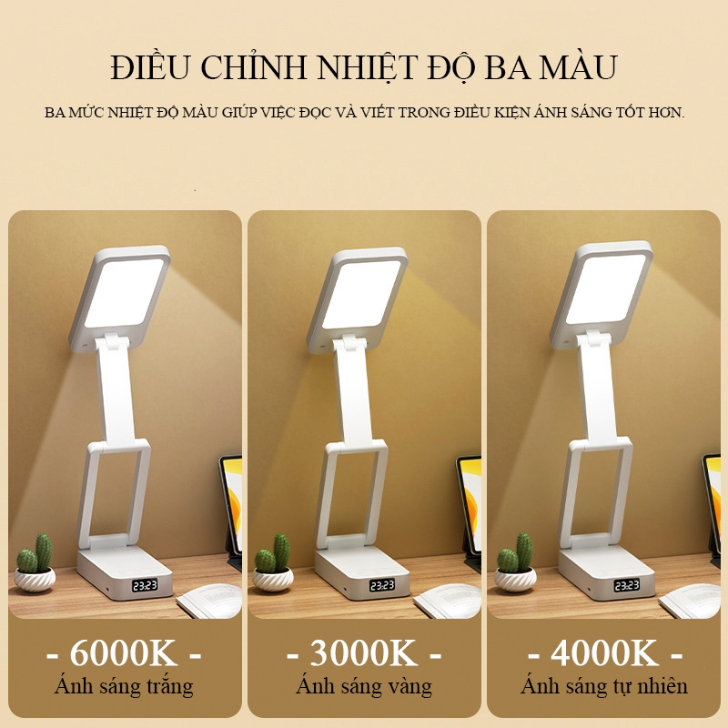 Đèn Tích Điện Để Bàn Học Gấp Gọn Pin Trâu 4000mAh 3 Màu Ánh Sáng SL-978