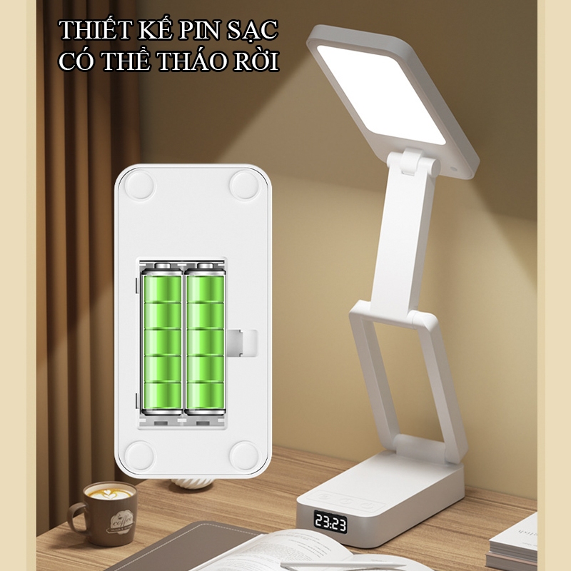 Đèn Tích Điện Để Bàn Học Gấp Gọn Pin Trâu 4000mAh 3 Màu Ánh Sáng SL-978