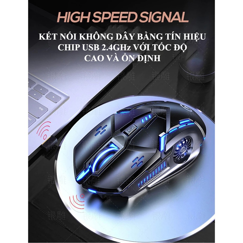 Chuột Gaming Không Dây 7 Màu LED RGB 3200DPI Chuột Gaming, Văn Phòng - Chuột A9