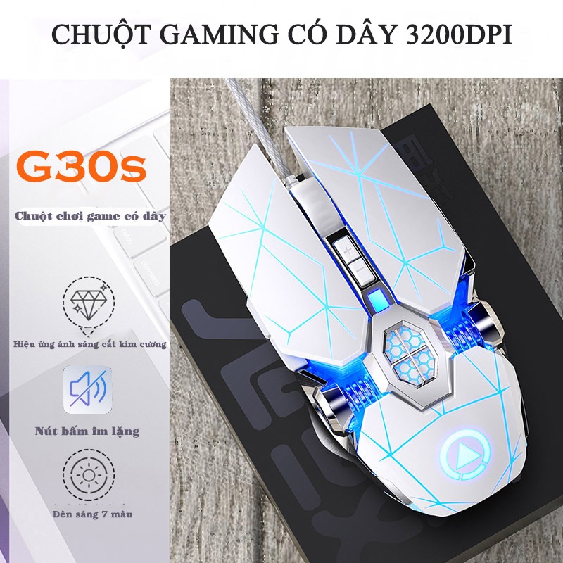 Chuột Gaming Có Dây LED RGB 3200DPI Chơi Game, Chuột Văn Phòng - Chuột G3os