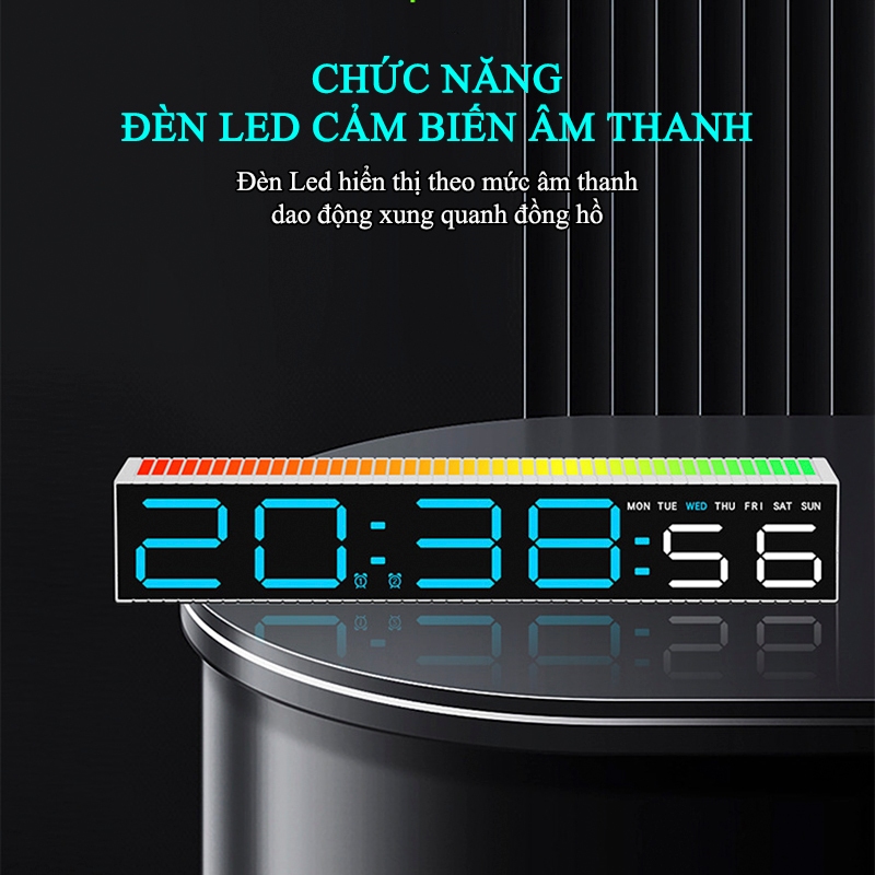 Đồng Hồ LED Decor Để Bàn Có LED Nhảy Theo Nhạc Cảm Biến Âm Thanh - 5517