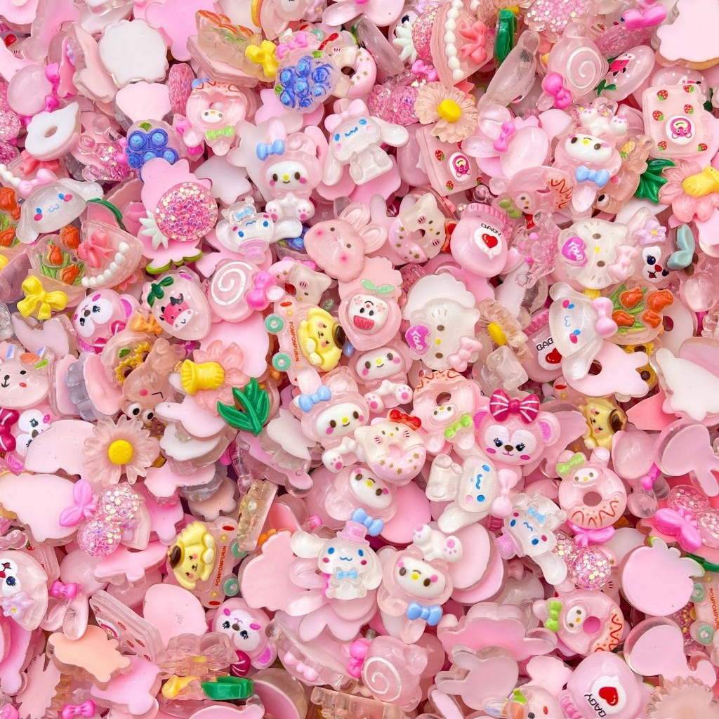 Phụ Kiện Set Charm 3D Dễ Thương Cute , Sticker 3D Nổi Chọn Màu Kèm Keo Dán Phụ Kiện - Sticker 3D