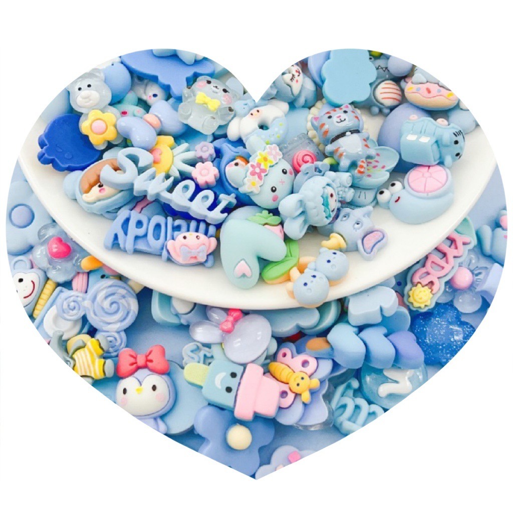 Phụ Kiện Set Charm 3D Dễ Thương Cute , Sticker 3D Nổi Chọn Màu Kèm Keo Dán Phụ Kiện - Sticker 3D