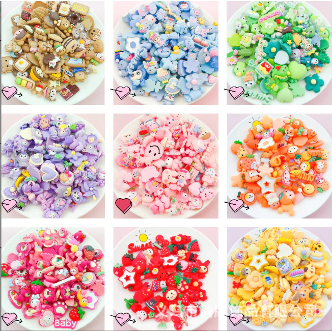 Phụ Kiện Set Charm 3D Dễ Thương Cute , Sticker 3D Nổi Chọn Màu Kèm Keo Dán Phụ Kiện - Sticker 3D