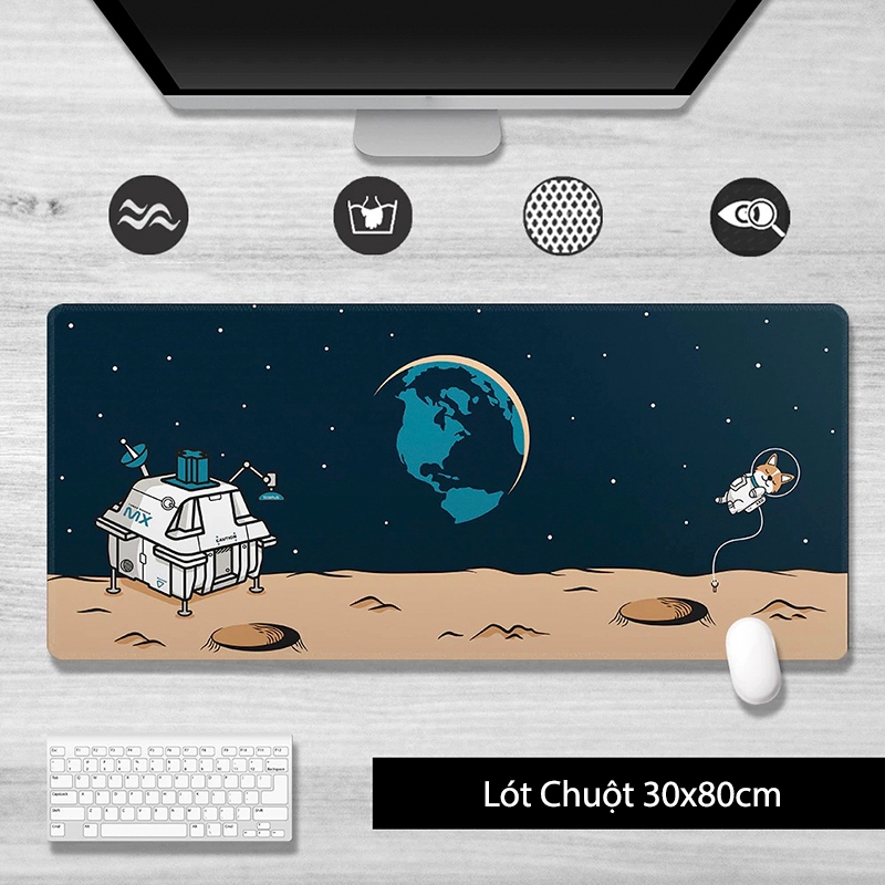Lót Chuột Cỡ Lớn 80x30cm Miếng Pad Chuột Cao Su Cỡ Lớn Có Bo Viền - Mã 01