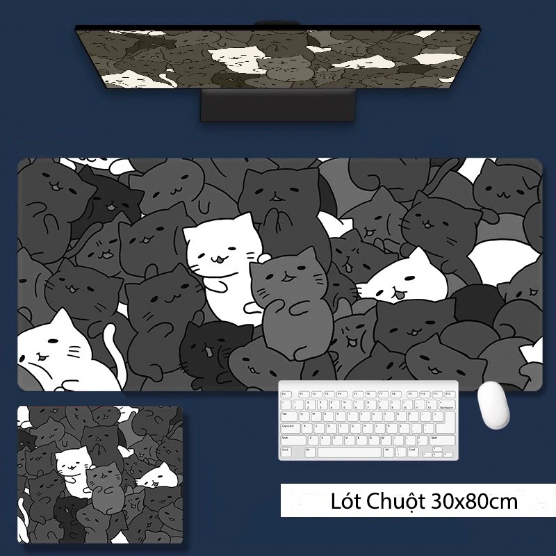 Lót Chuột Cỡ Lớn 80x30cm Miếng Pad Chuột Cao Su Cỡ Lớn Có Bo Viền - Mã 01