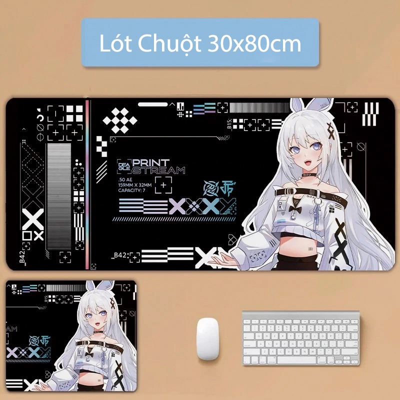 Lót Chuột Cỡ Lớn 80x30cm Miếng Pad Chuột Cao Su Cỡ Lớn Có Bo Viền - Mã 01