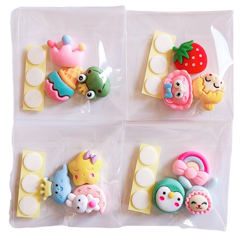 Phụ Kiện Set Charm 3D Dễ Thương Cute , Sticker 3D Nổi Chọn Màu Kèm Keo Dán Phụ Kiện - Sticker 3D