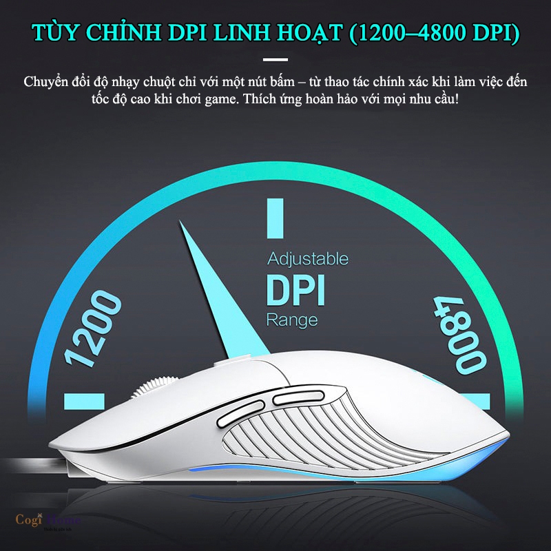 Chuột Gaming Inphic Có Dây LED RGB DPI Up 7200 Siêu Nhạy - Inphic B1
