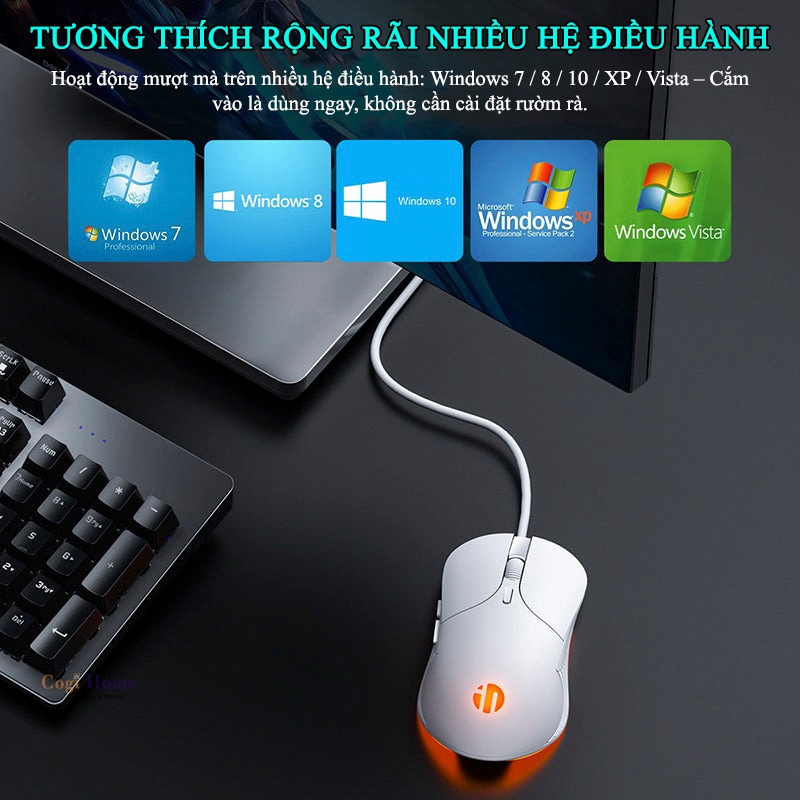 Chuột Gaming Inphic Có Dây LED RGB DPI Up 7200 Siêu Nhạy - Inphic B1