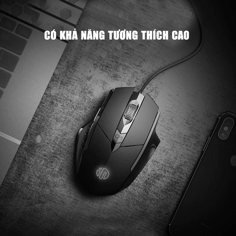 Chuột Gaming Inphic Có Dây Giá Rẻ Cho Dân Văn Phòng Thiết Kế Công Thái Học - Inphic W1S