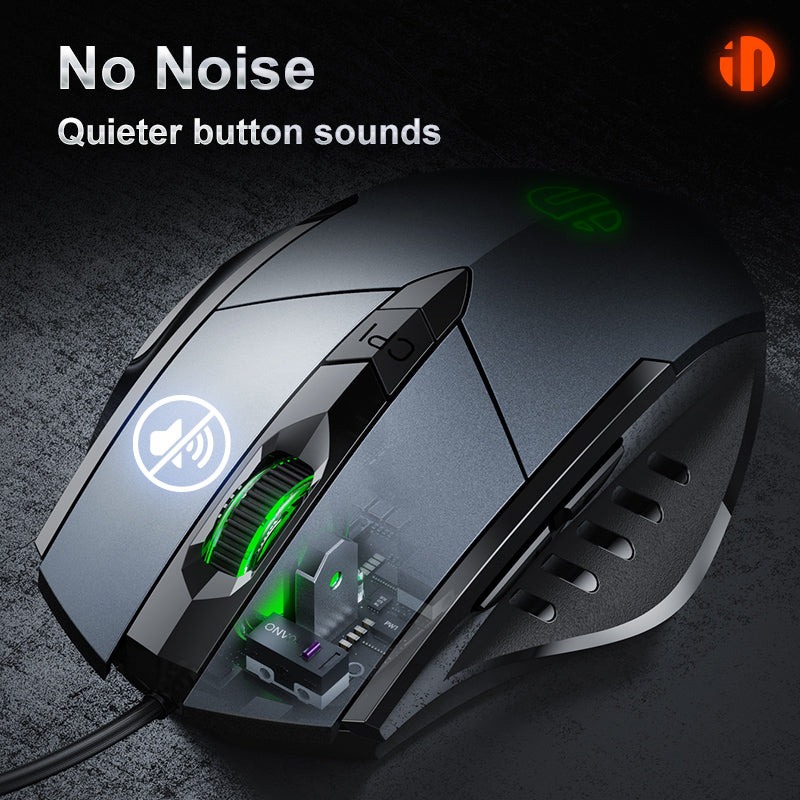 Chuột Gaming Inphic Có Dây Chống Ồn 7200dpi Có 4 Mức Điều Chỉnh Phù Hợp Chơi Game Và Văn Phòng - Inphic W1