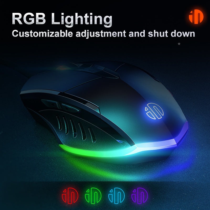 Chuột Gaming Inphic Có Dây Chống Ồn 7200dpi Có 4 Mức Điều Chỉnh Phù Hợp Chơi Game Và Văn Phòng - Inphic W1