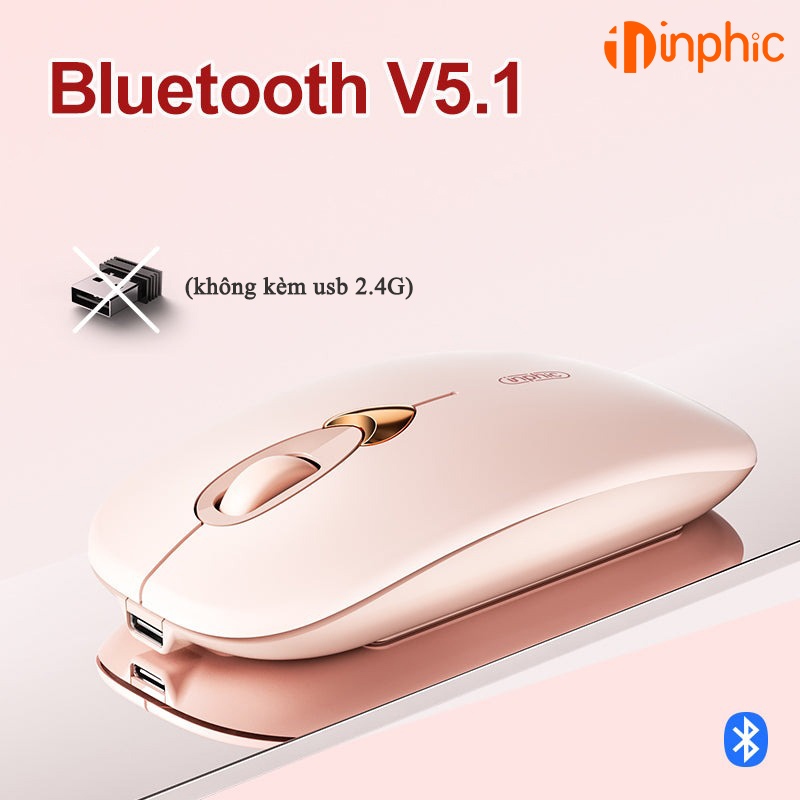 Chuột Văn Phòng Inphic Bluetooth Dùng Cho Điện Thoại, Tablet, Máy Tính Bảng, Laptop Không Dây - Inphic Q8