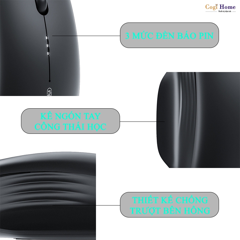Chuột Văn Phòng Inphic Không Dây Buetooth 2.4G Siêu Mỏng Công Thái Học - Inphic M1