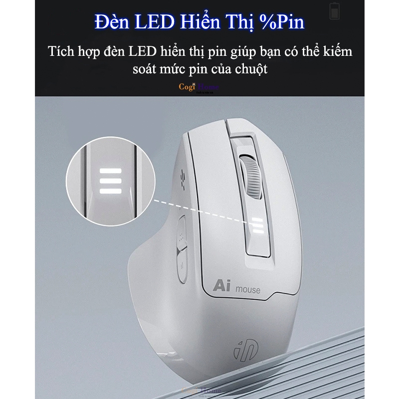 Chuột Gaming Inphic Không Dây Bluetooth AI 2400dpi, Chuột Voice AI Điều Khiển Bằng Giọng Nói - Inphic S6