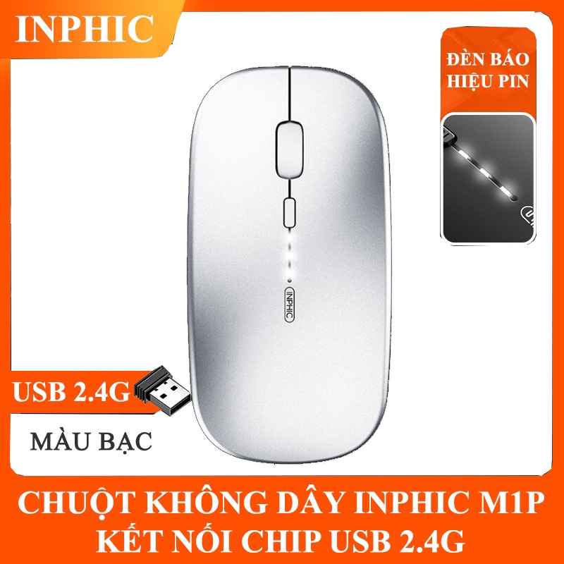 Chuột Văn Phòng Inphic Bluetooth 2.4G Siêu Mỏng Không Dây - Inphic M1P