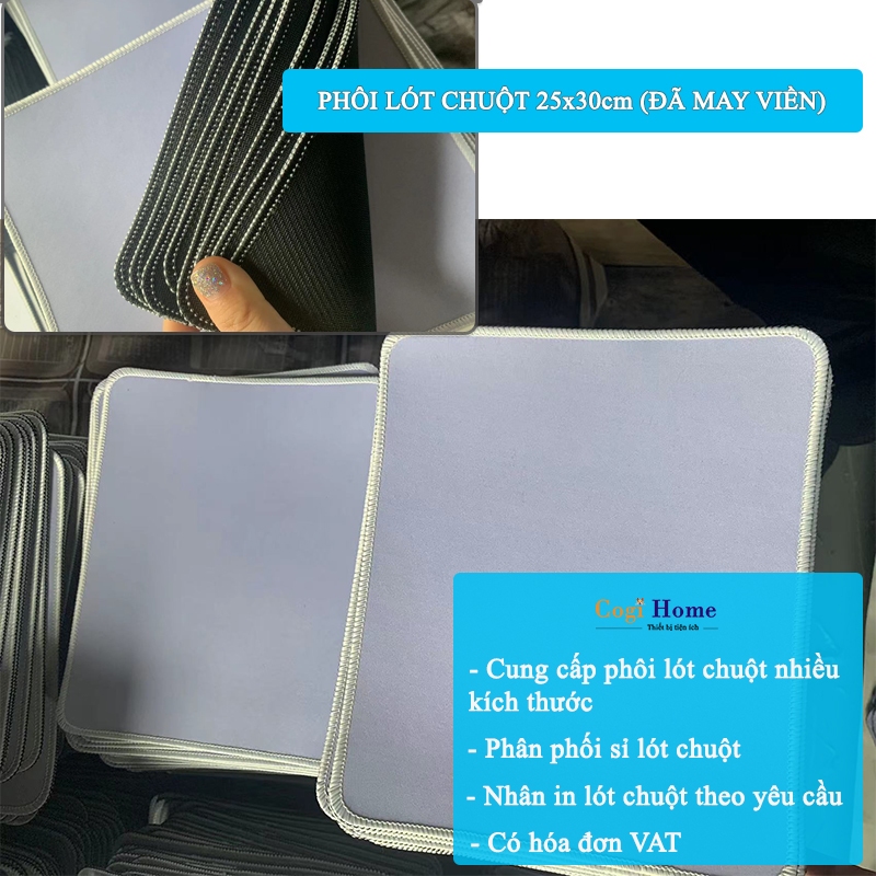 Phôi Lót Chuột Nhiều Kích Cỡ, Phôi In Lót Chuột Đã May Viền Sẵn