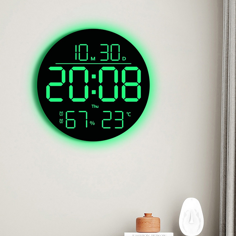 Đồng Hồ LED Decor Điện Tử Treo Tường Hình Tròn Tùy Chỉnh Được Màu LED - 6695R