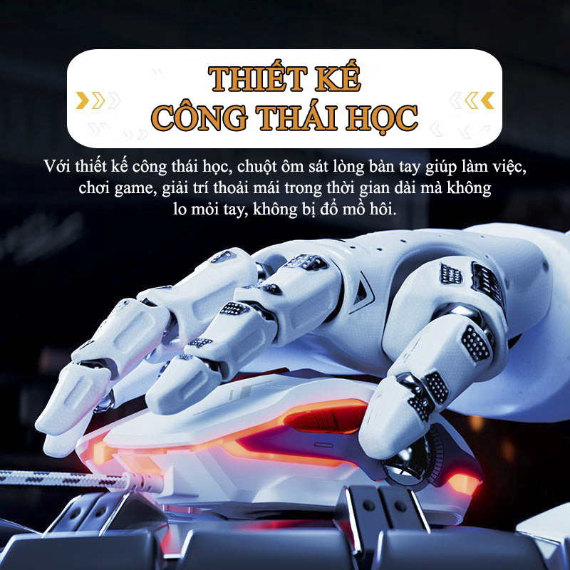 Chuột Gaming Inphic Có Dây Chuyên Game Dpi 7200 Siêu Nhạy Có LED RGB - Inphic W9