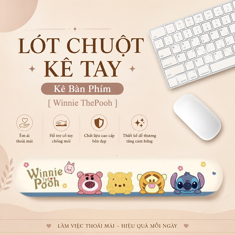 Lót Chuột Có Đệm Kê Cổ Tay Chống Mỏi, KÊ BÀN PHÍM Dùng Để Kê Tay Khi Sử Dụng Bàn Phím