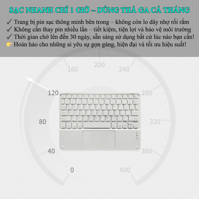 Bàn Phím Buetooth Không Dây Cảm Ứng Cho Android Tablet IOS Có Touchpad - Z15