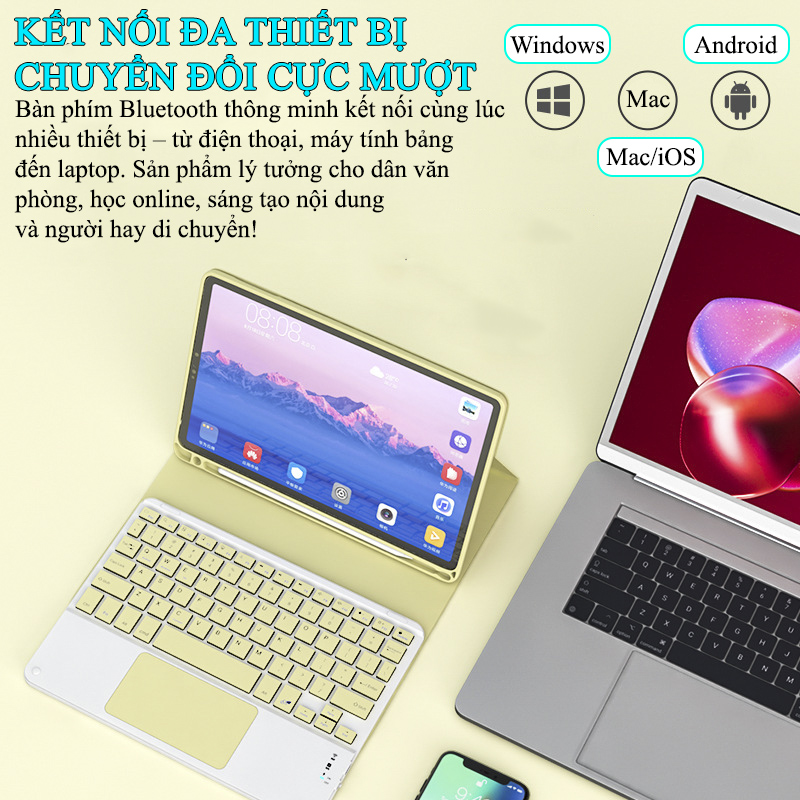 Bàn Phím Buetooth Không Dây Cảm Ứng Cho Android Tablet IOS Có Touchpad - Z15