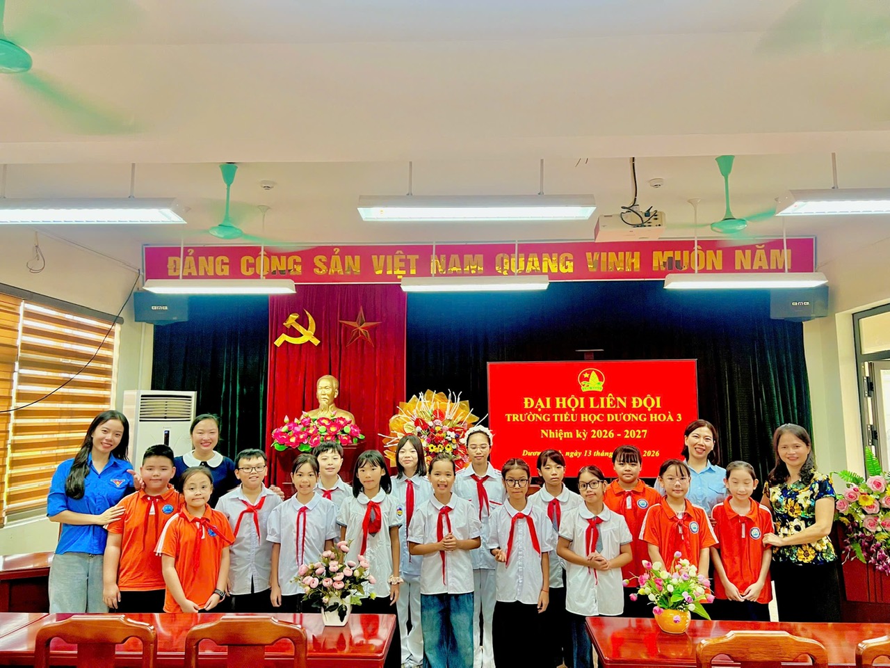 TRƯỜNG TIỂU HỌC DƯƠNG HOÀ 3 TỔ CHỨC THÀNH CÔNG ĐẠI HỘI LIÊN ĐỘI  NHIỆM KỲ 2026-2027