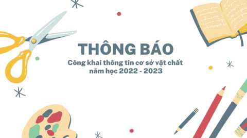 Công khai thông tin cơ sở vật chất của cơ sở giáo dục tiểu học, năm học 2022 - 2023