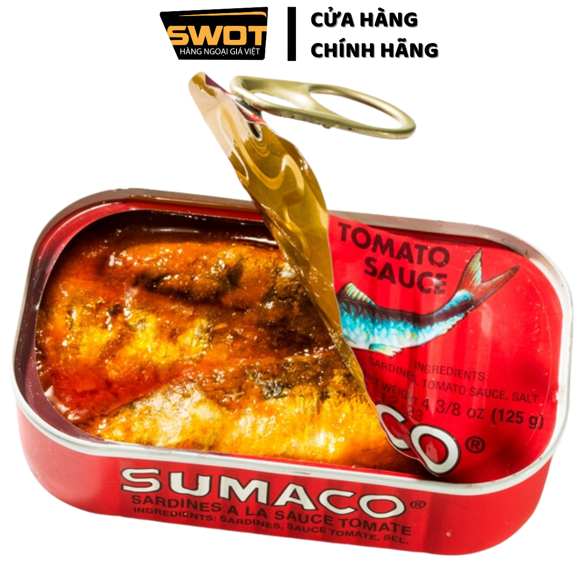 Cá hộp sốt cà Sumaco Thái 125g, Cá mòi sốt cà Thái Lan cao cấp, thơm ngon đậm vị, bổ dưỡng, tiện lợi